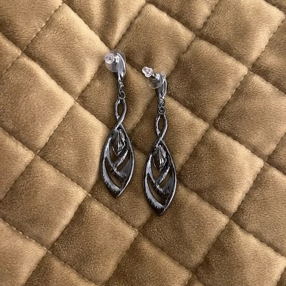 Black Statement Chandelier Earrings - Picture 2 of 2